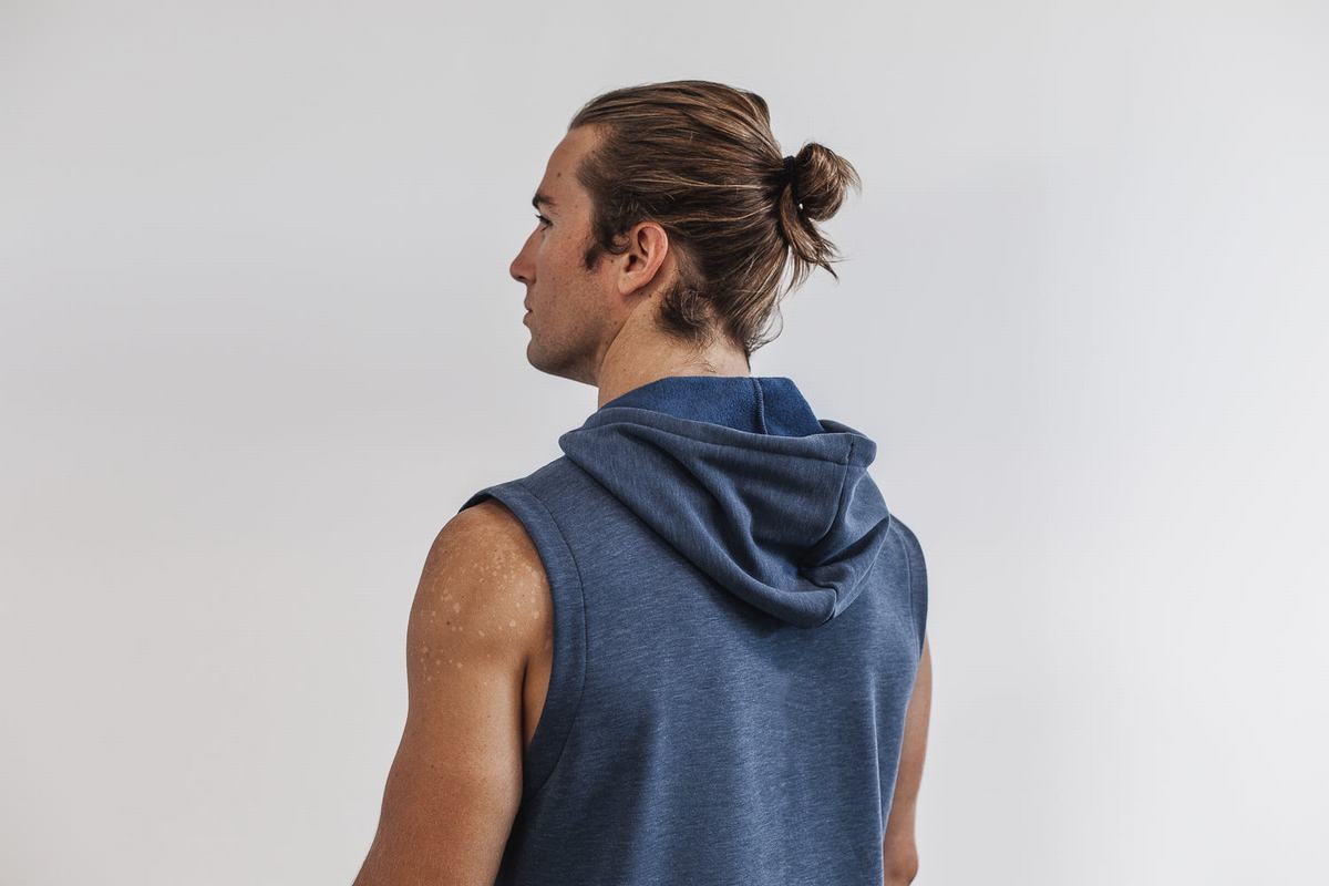 Nobull Microplush Sleeveless Men's Hoodie Deep Grey | Australia (MX0124)